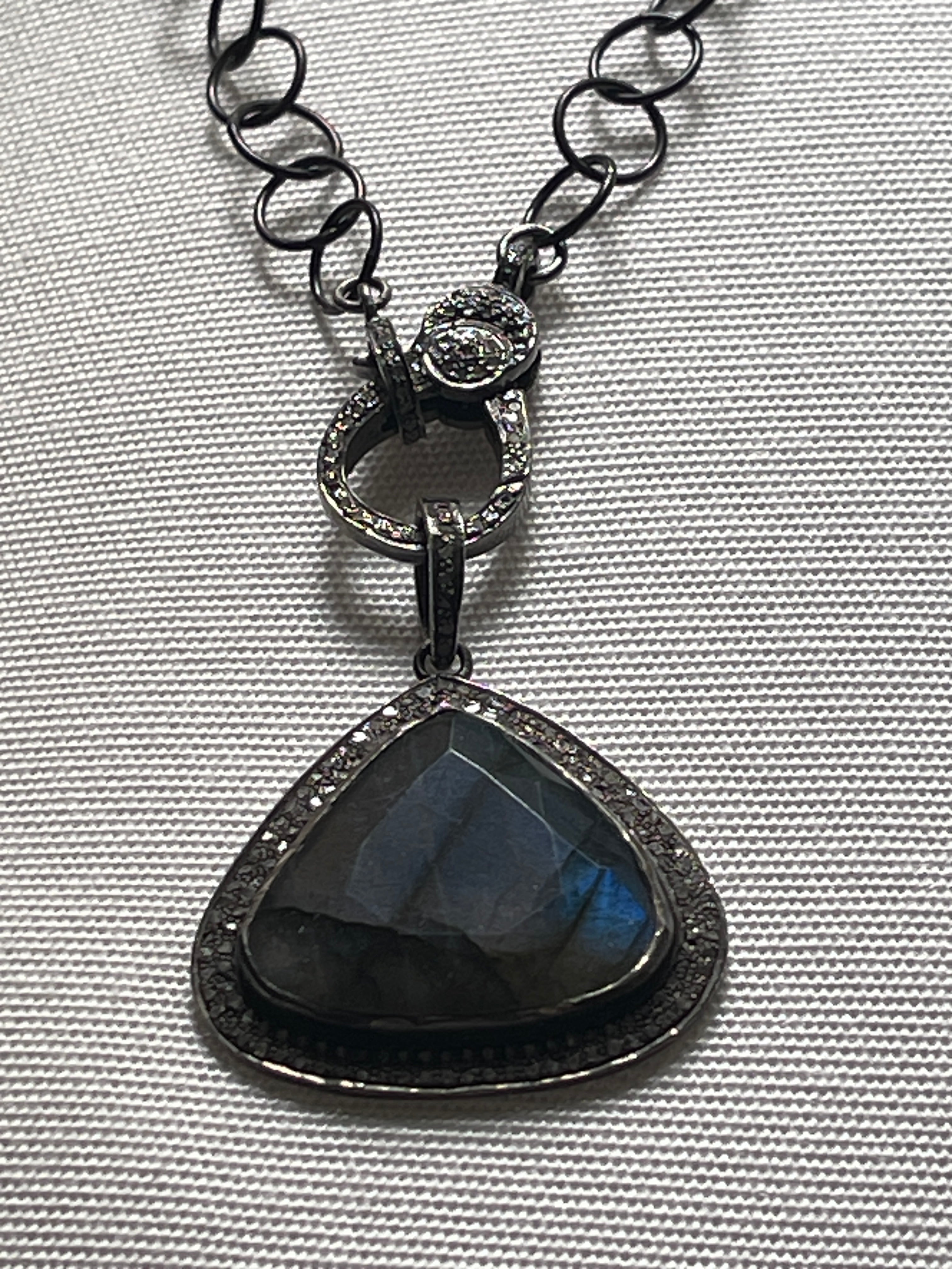 Pave Diamond 2024 Labradorite Pendant, (040-DLB)