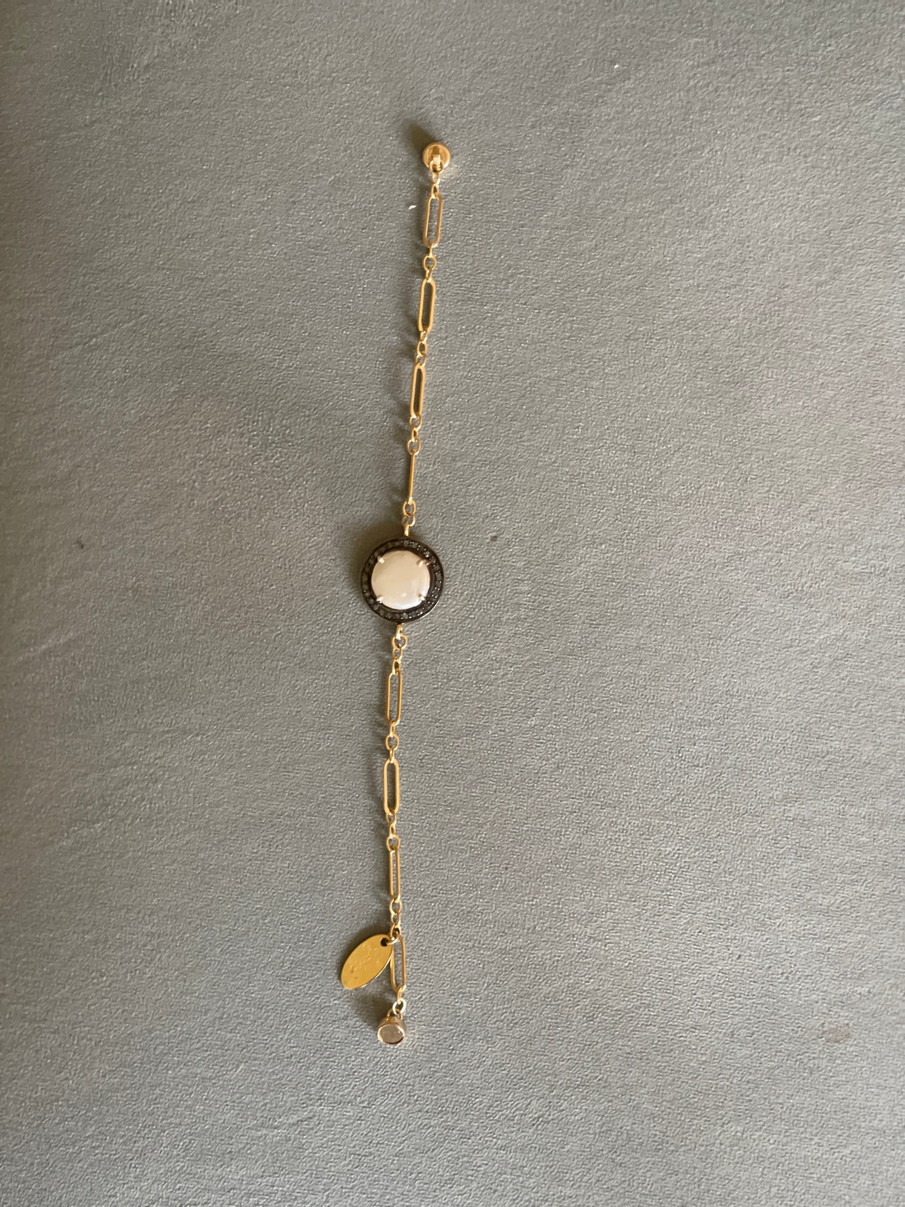 Coin Pearl Pavé Chain Bracelet – Hamilton Designs Jewelry